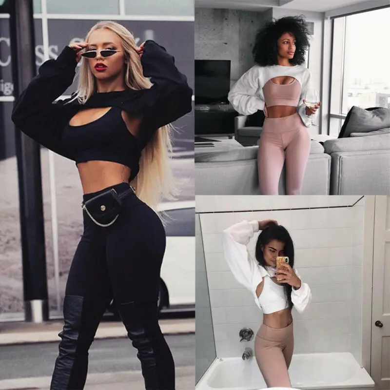 Женские свитшоты для девочек укороченный пуловер с коротким длинным рукавом и