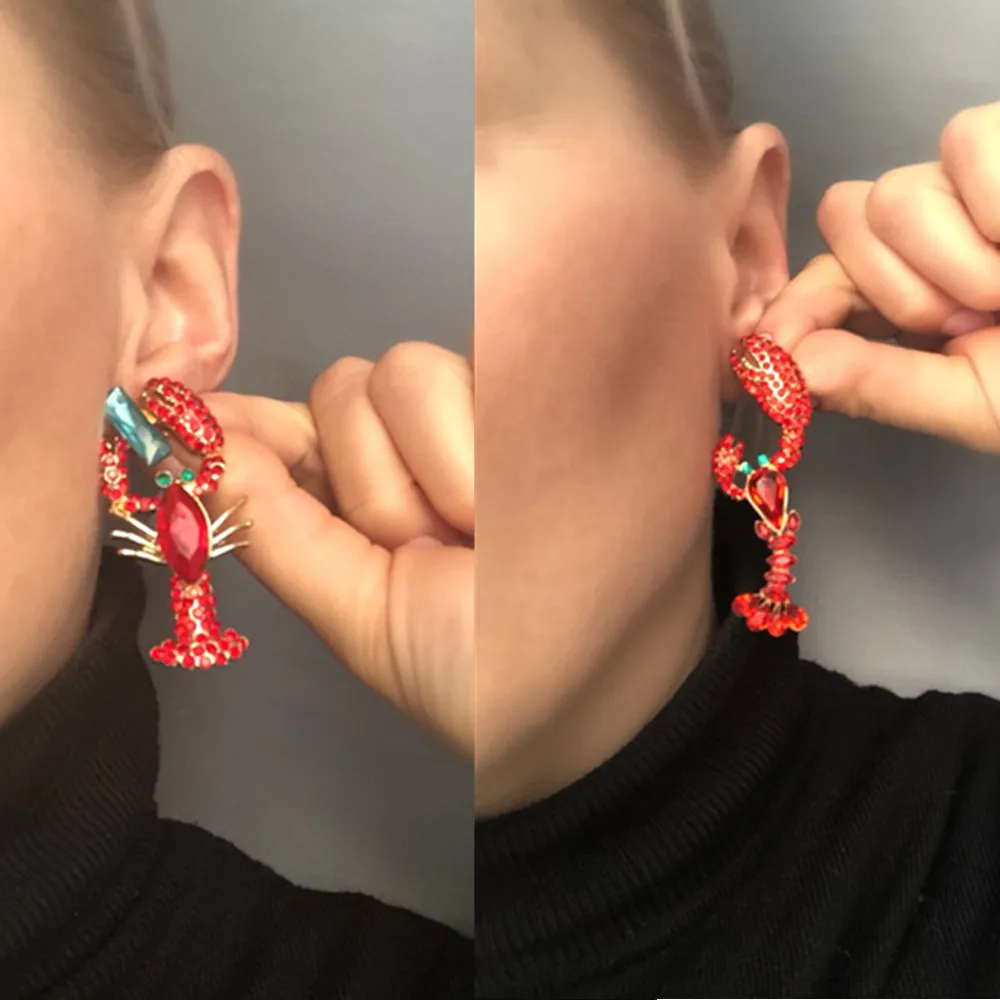 

Joolim Jewelry Wholesale Red Glass Lobster Piercing Earring Dangle Earring