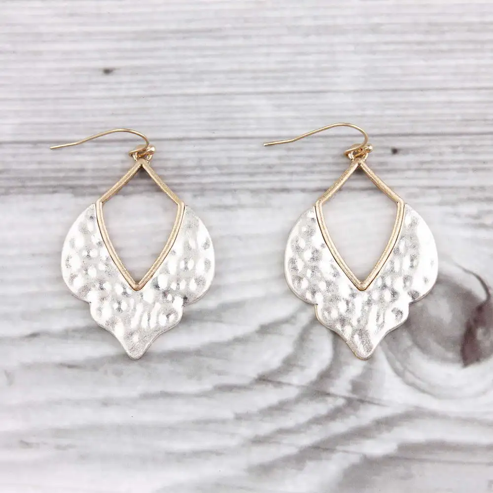 

ZWPON Morocco Hammered Teardrop Earrings for Women Geometric Statement Earrings Jewelry Wholesale