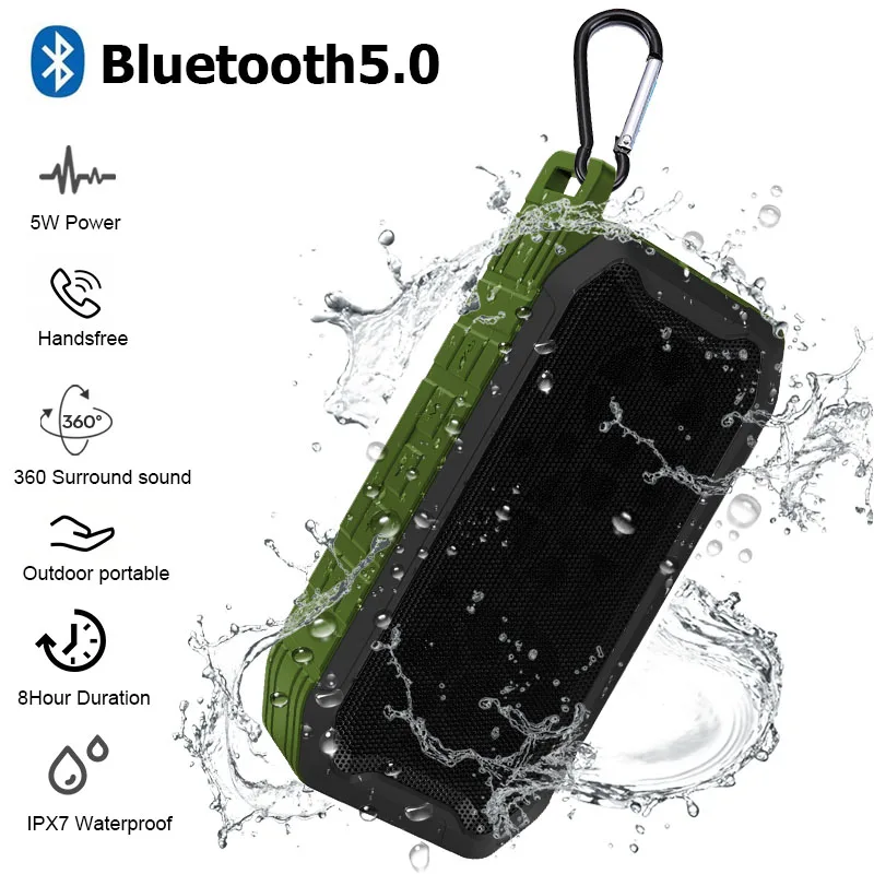 Портативный fm-радио беспроводной Bluetooth динамик IPX7 водонепроницаемый Открытый