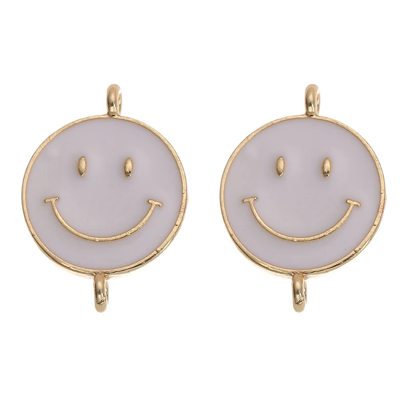 10 шт./упак. красочная эмаль милая улыбка лицо соединитель из сплава для женщин