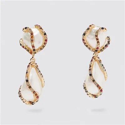 JURAN ZA, новая мода, геометрические висячие серьги с кристаллами,, Boho, ручной работы, висячие серьги для женщин, ювелирное изделие, подарок - Окраска металла: 52932-MT