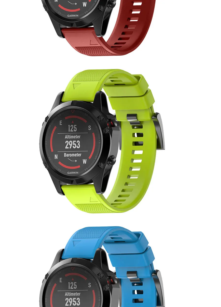 Силиконовый ремешок для часов с быстроразъемным ремешком 26 мм для Garmin Fenix 3 3HR 5X 5X plus D2 6X 6X Pro Watch Easyfit Watch Wrist Band