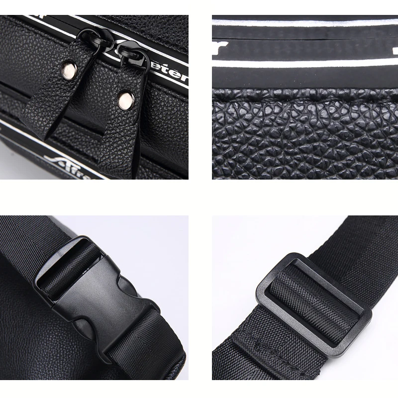 

FACTOO Men's Waterproof Waist Packs Fashion PU Chest Pack Outdoor Shoulder Bag High Quality Messenger Bag High Capacity Backpack