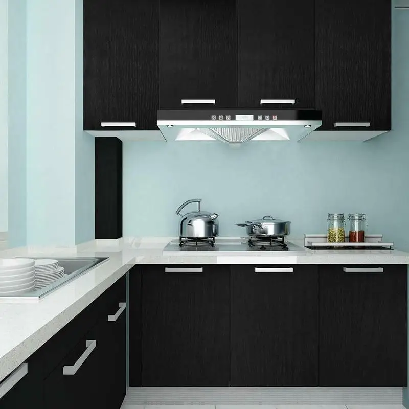 

Black Wood Grain Thickening Wallpaper Film Furniture Kitchen Cabinet Pvc Self-Adhesive Stickers Kitchen Vinyl Wallpaper