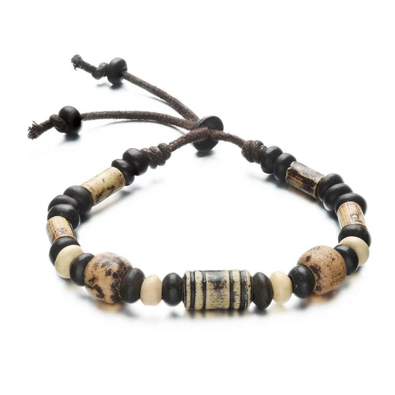 

Holiday Natural Stone Beaded Bracelets for Men Women Adjustable Length Multi Color Beads Casual Male Jewelry Rope Pulseira