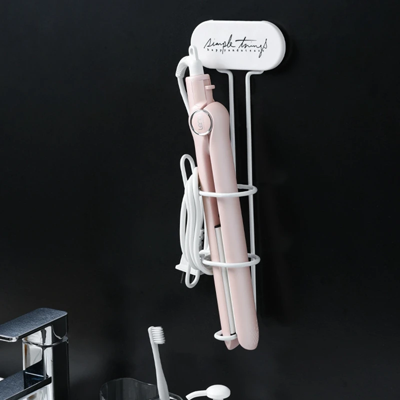 

Bathroom Wall Shelf Toilet Home Hair Dryer Curling Stick Storage Rack Wrought Iron Free Punching Rack Hanger