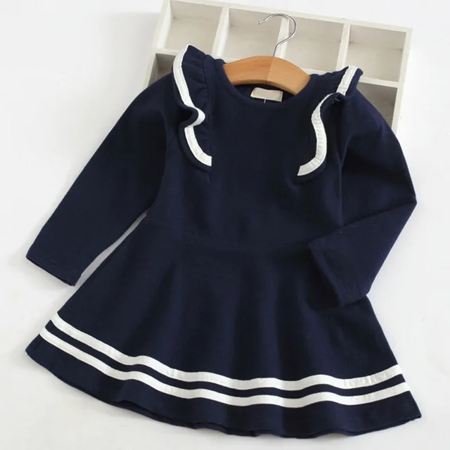 AZ1747 Navy Blue Keelorn/платье для девочек; весенние вечерние платья; джинсовое Сетчатое платье принцессы для девочек; детское платье с поясом; весенняя одежда для детей - Цвет: AZ1747 Navy Blue