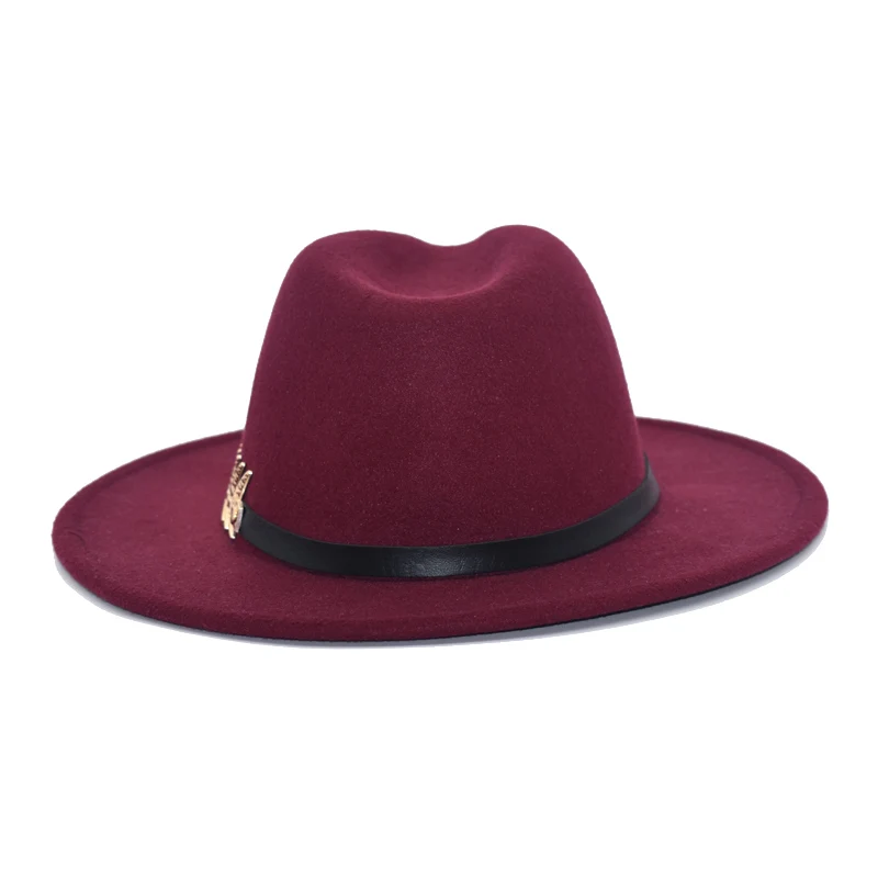 New Gentleman Hat British Hat Men Belt Hat Ladies Spring Wool Hat Black Jazz Hat Elegant Ladies Fedora F55