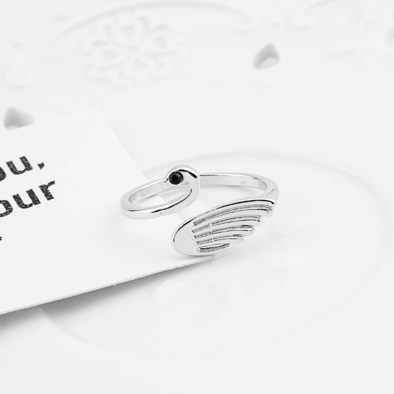 Простое модное элегантное женское Открытое кольцо в виде лебедя повседневное