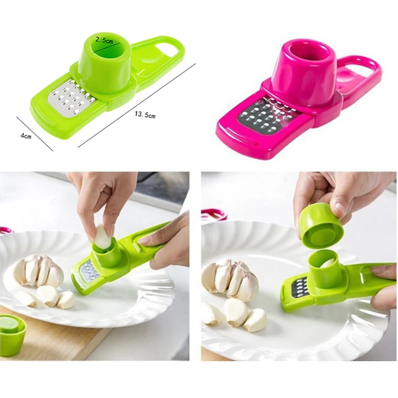 

New Stainless Steel PP Garlic Ginger Presses Ginger Cutter Plastic Kitchen Grater Grinder Grinding Tool Microplaner Planer