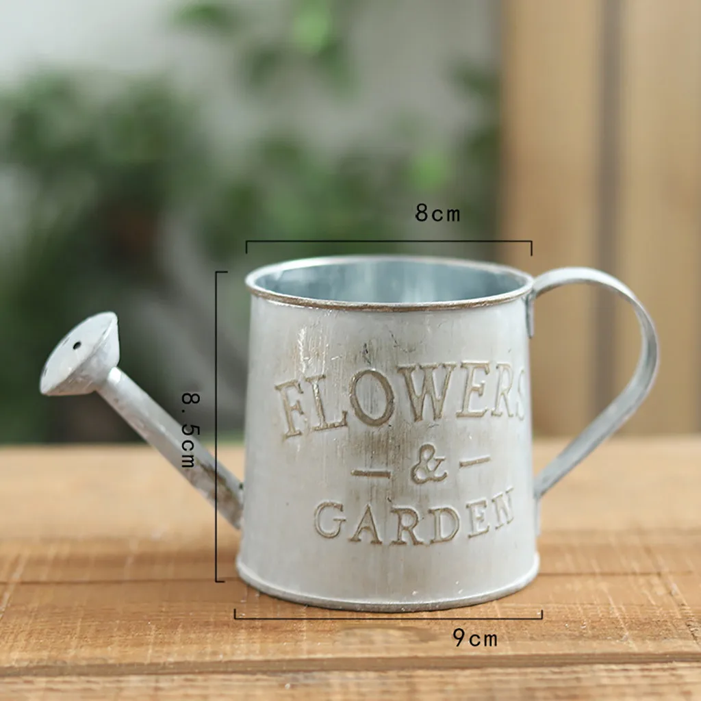 Винтажный металлический железный бочонок ретро цветочный горшок ведро