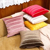 45x45cm velvet cushion cover striped throw pillow case soft cozy bed sofa cushion cover nordic home decor