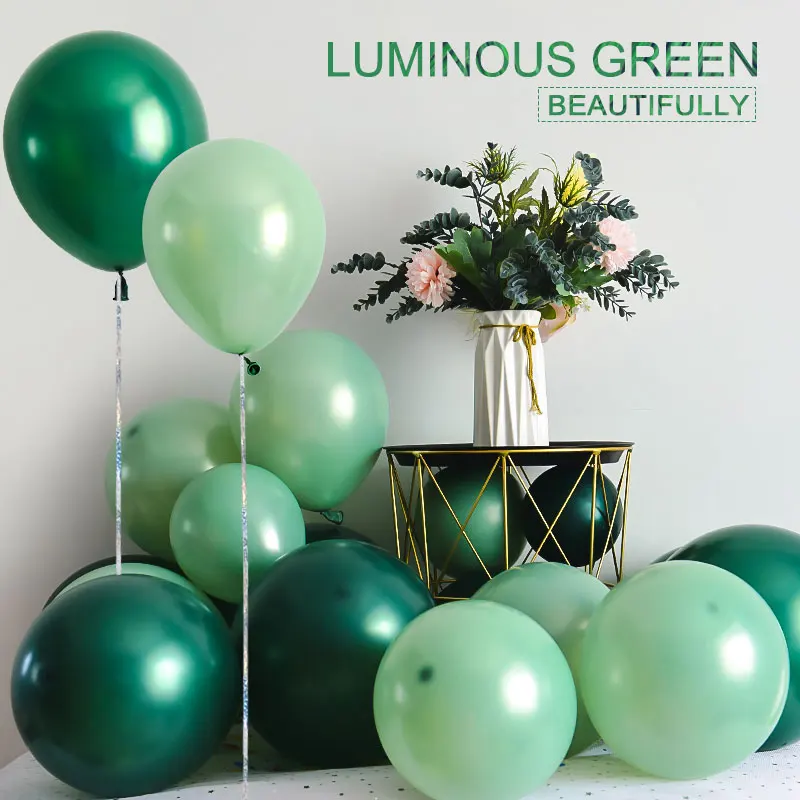 

Vintage Party Balloons Set 30/50/100pcs Birthday Decoration Pearl Ballon Bunch Party Supplies Mint Balloon