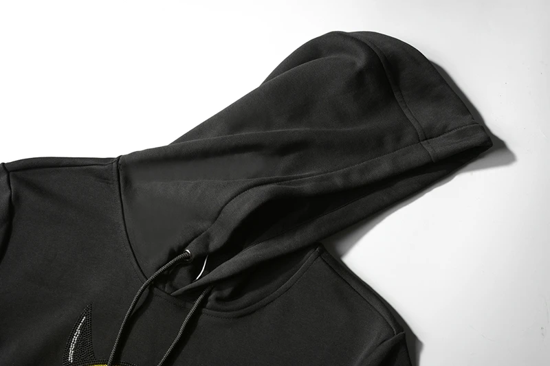 

men s hoodies fleece long sleeve 2019 autumn winter plus large size black embroidery golden sequin smiling free ship