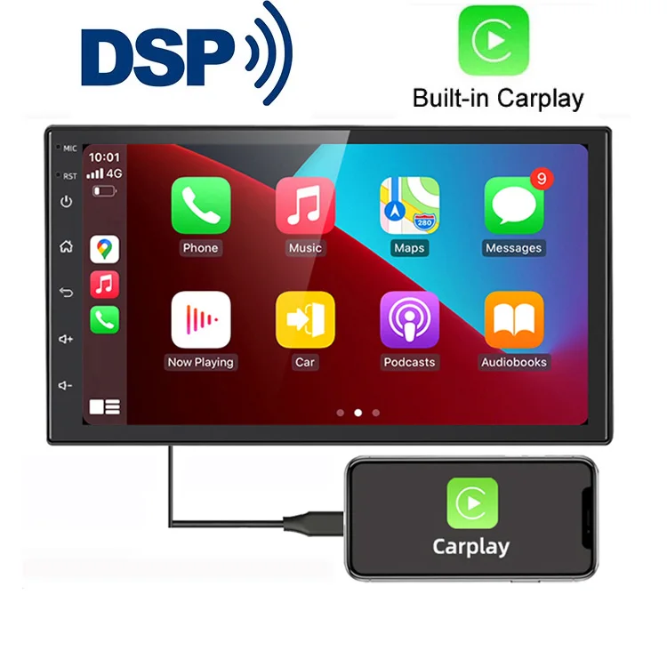 

7 Inch DSP RDS FM AM Android 10 Multimedia HiFi Video Player GPS Navigation Car Radio Stereo Wifi BT Carplay Android Auto AHD