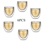 Стеклянные Прозрачные Термостойкие чашки ручной работы с двойными стенками для чая и напитков, кружка для здоровых напитков, кофейные чашки, изолированное стекло для выстрела