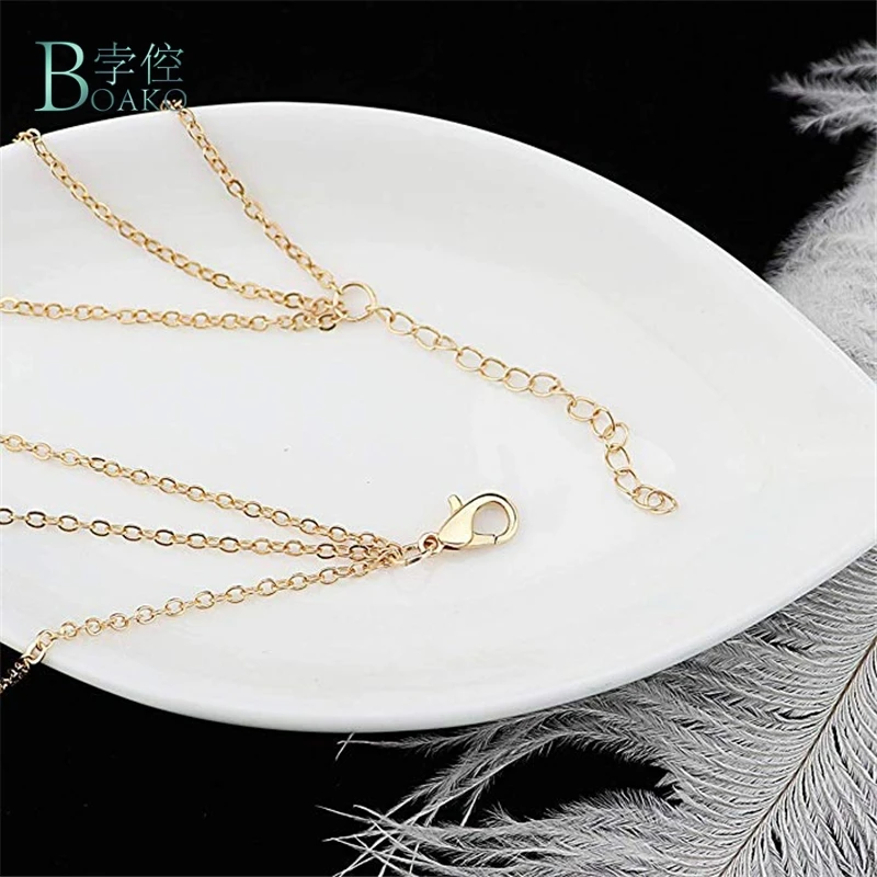 Женское Ожерелье-чокер с блестками и диском золотые цепочки многослойные