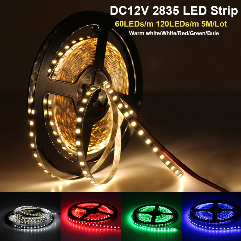 Водонепроницаемая/без светодиодной ленты SMD 2835 12 В постоянного тока 60/120