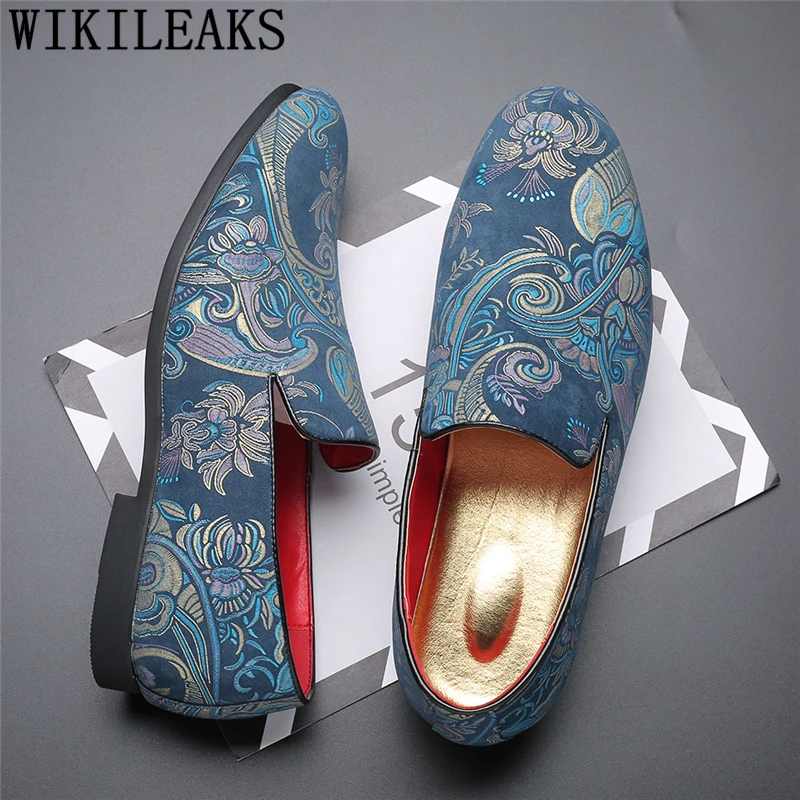 Туфли мужские классические с вышивкой лоферы элегантные итальянские