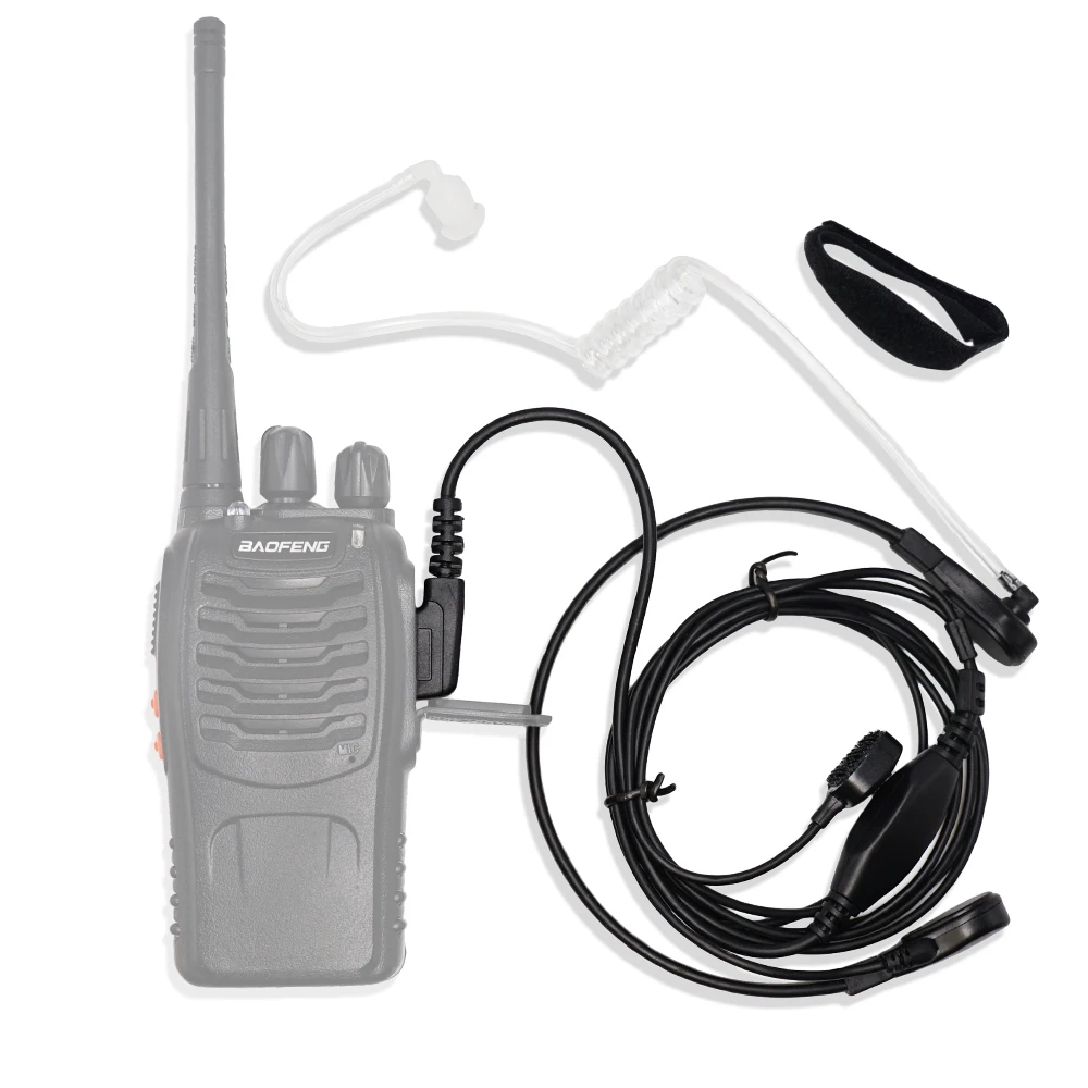 Baofeng Air Акустическая трубка гарнитура 2 Pin PTT горловой микрофон Аксессуары для Kenwood