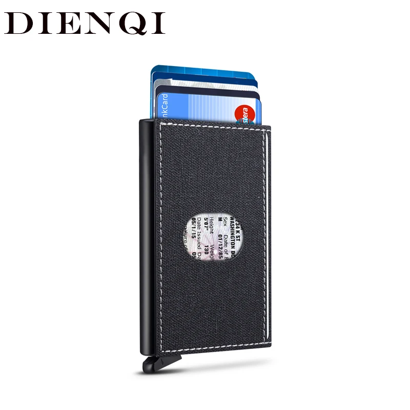 DIENQI Rfid держатель для кредитных карт Мужской умный кошелек Алюминиевый