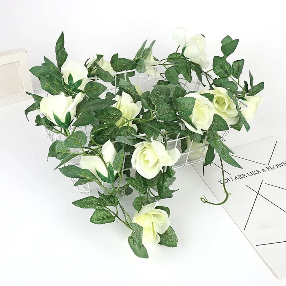250CM/lot Ivy Vine DIY Artificial Rose Silk Flower Green Leaves Garland Photography Props Garden String Wedding Party Decor | Дом и сад