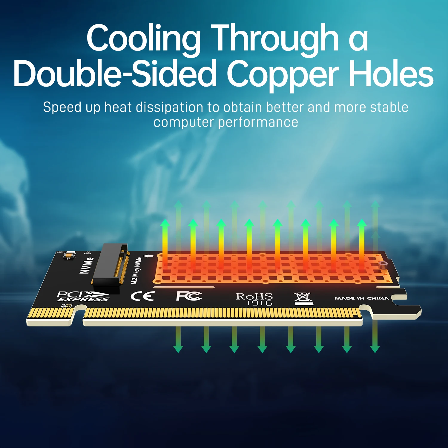 ampcom m 2 nvme to pcie 4 0 x16 adapter pcie x16 gen4 expansion card with aluminum heatsink case for samsung 980 pro 970 evo free global shipping