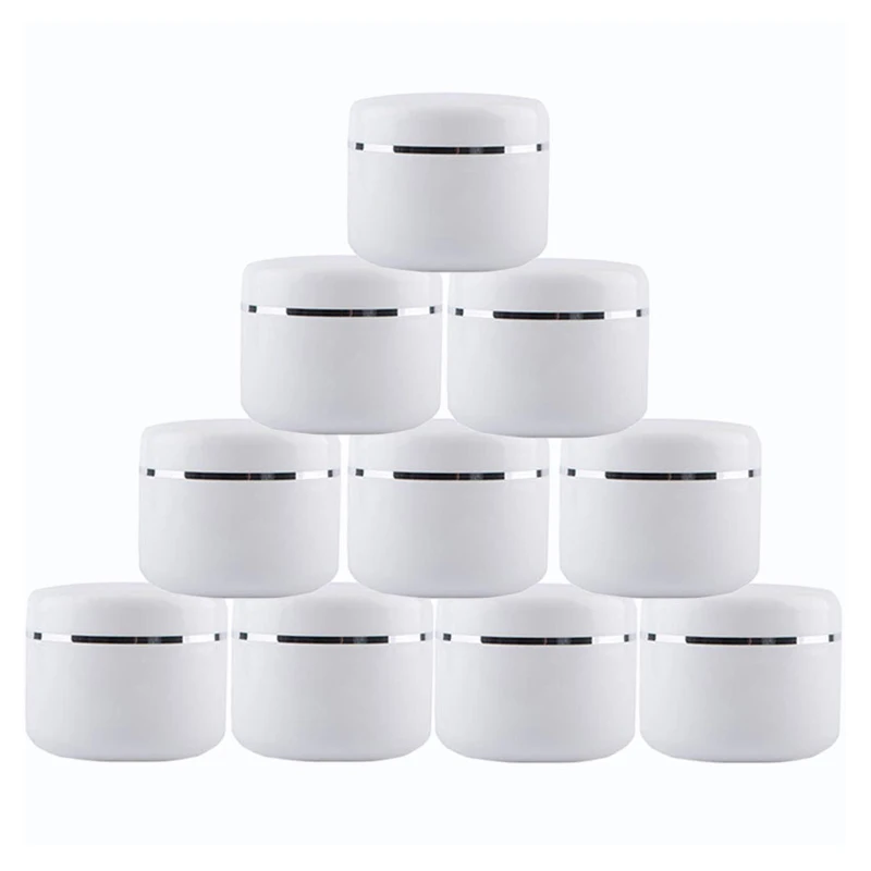 

10Pcs 20g/30g/50g/100g/150g/250g Refillable Make-up Cosmetic Jars Empty Face Cream Lip Balm Lotion Storage Container Pot Case