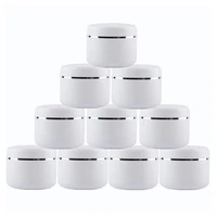 10pcs white jar 10203050100150250g refillable make up cosmetic container empty face cream lip balm lotion storage pot case