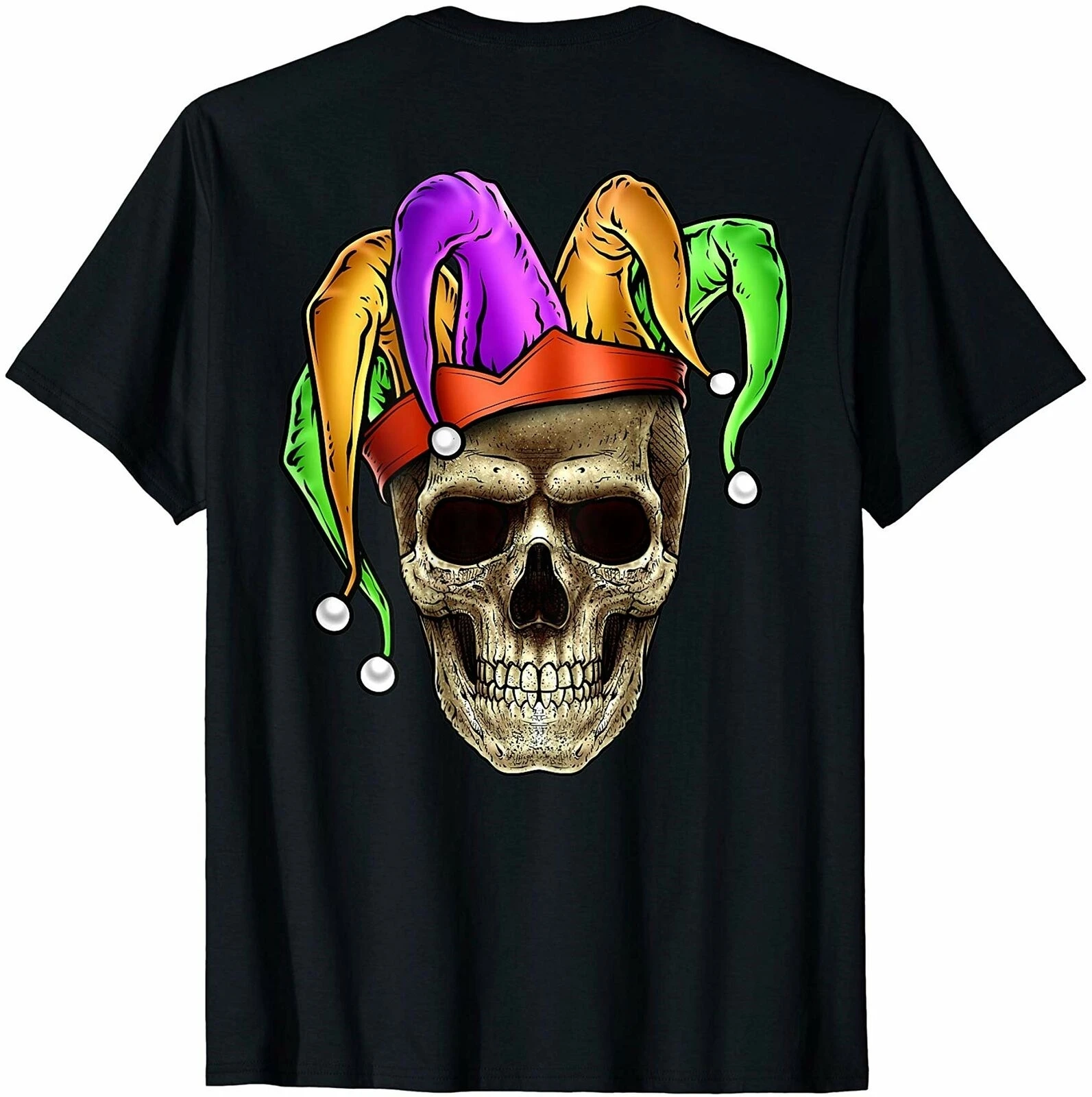 Футболка с изображением черепа Марди Гра Джокера карнавала Луизианы каджуна