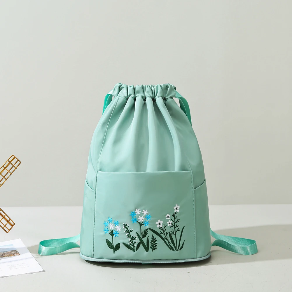 Рюкзак для фитнеса из ткани Оксфорд дорожная сумка с цветочной вышивкой складной