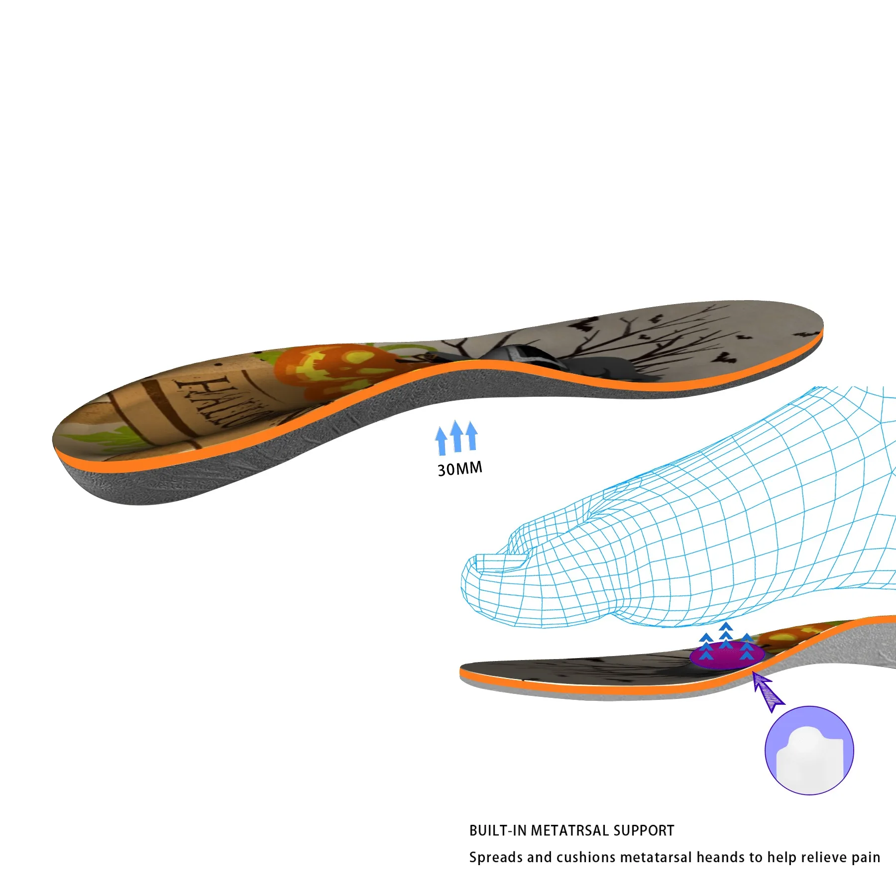 Ортопедические стельки с поддержкой свода стопы коррекция боли в пятке