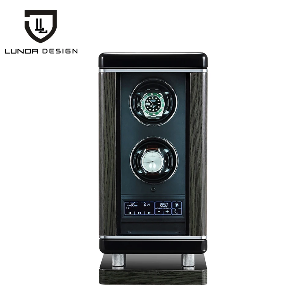 

New Arrival Black Double Watch Winder for automatic watches Automatic Double Watches box Jewelry Watch Display Box
