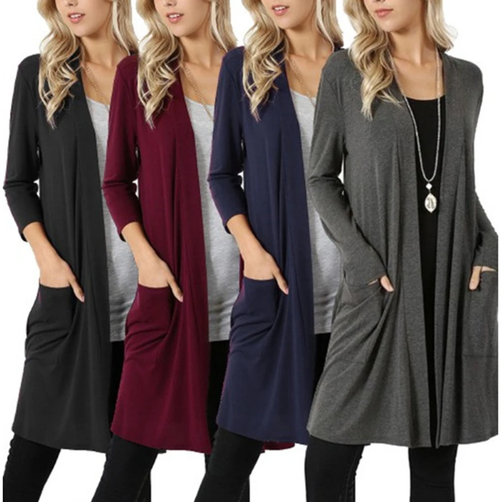 

Sweaters For Women Cardigan 2021 New Fashion Loose Cardigan Long Sleeve Mid-length Knitwear Women Winter Clothes Women