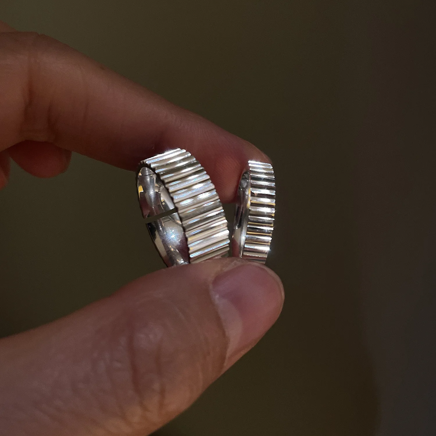 

Vintage Geometric Opening Gear Rings for Women Men Couple Fashion Personality Design Paired Thing Ins Trendy Cold Wind Ring Gift