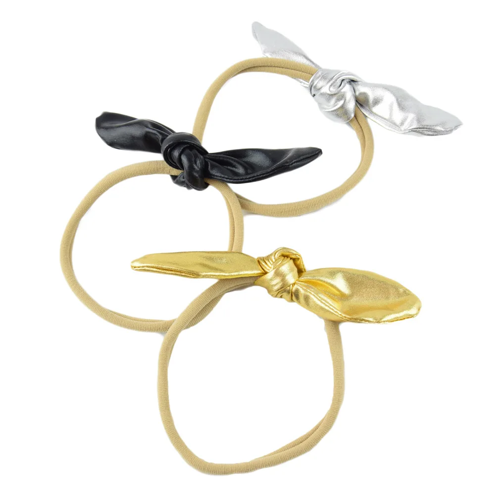 

Детская повязка на голову в стиле Яркая Ткань бантик в виде кроличьих ушек для волос, аксессуары, малоенькая прогулочная коляска эластичный...