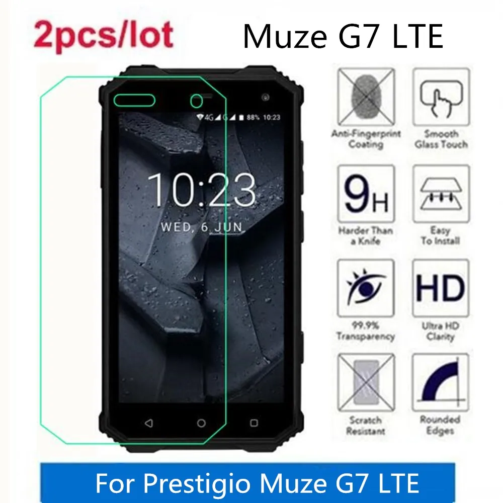 

2 шт./лот для Prestigio Muze G7 LTE закаленное стекло 9H 2.5D Премиум Защитная пленка для экрана для Prestigio Muze G7 LTE