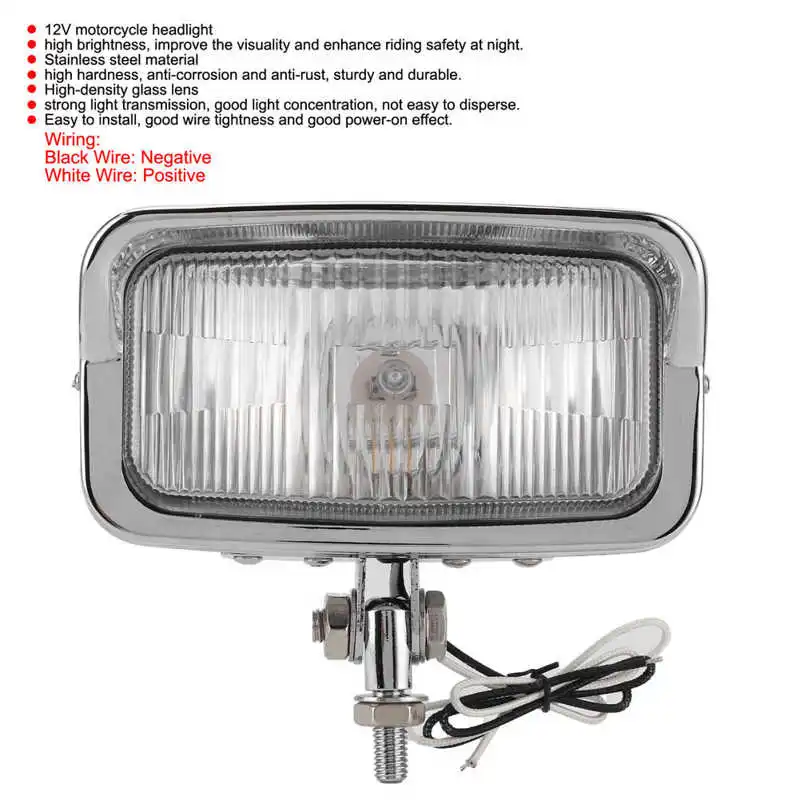 Фара для мотоцикла 2 шт. квадратная с резьбой M10 |