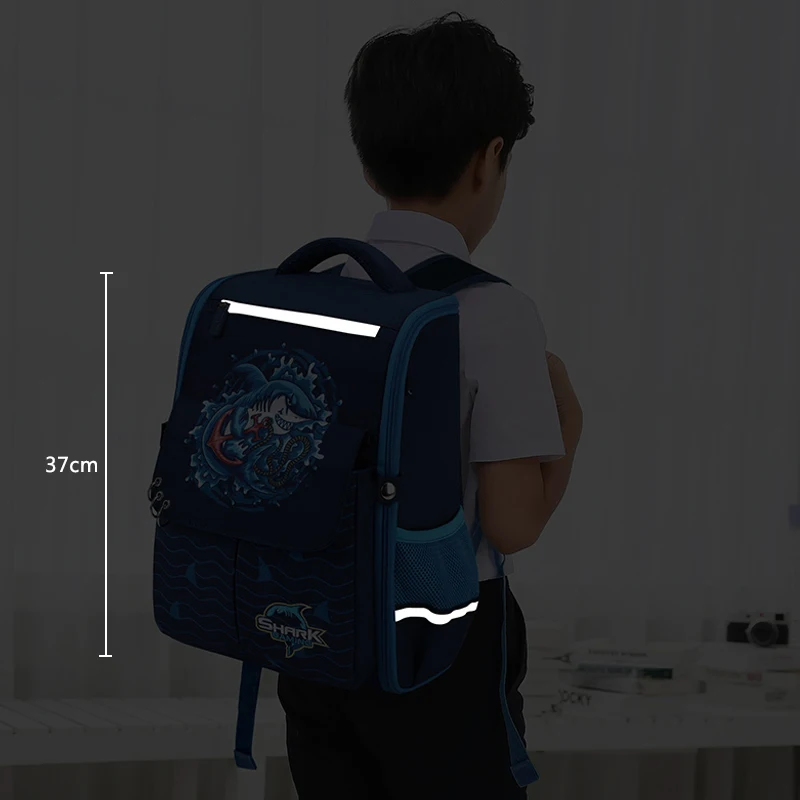 Drop Shipping Primary School Cool Boy School Bags Orthopedic Backpack for Kids Fashion Animal Pattern Waterproof Schoolbags