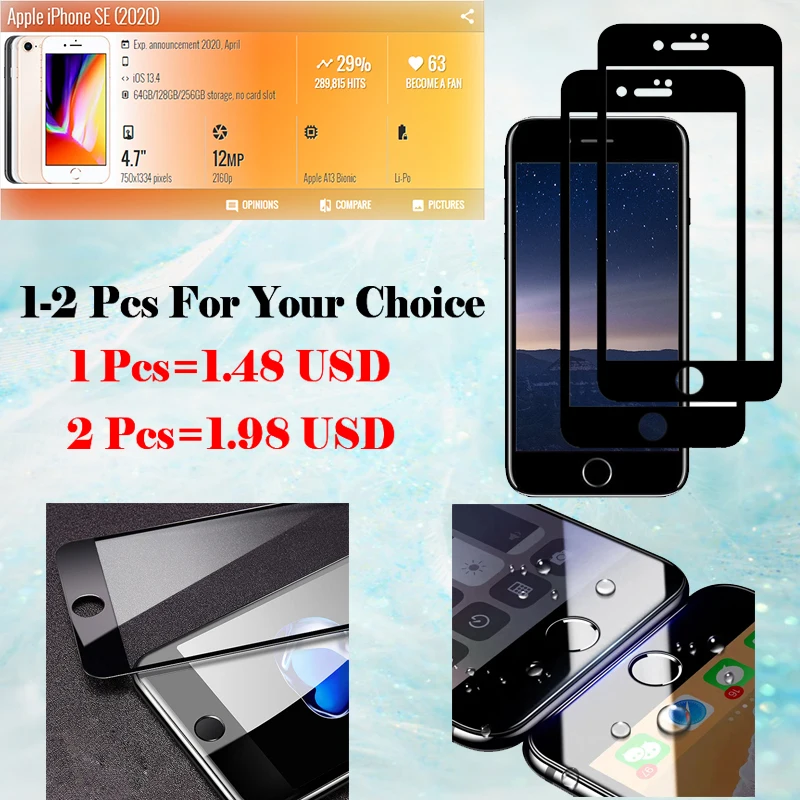 Для iphone se 2020 galss Защитная пленка для экрана iphonese i phone 2 se2 se2020 защитная из