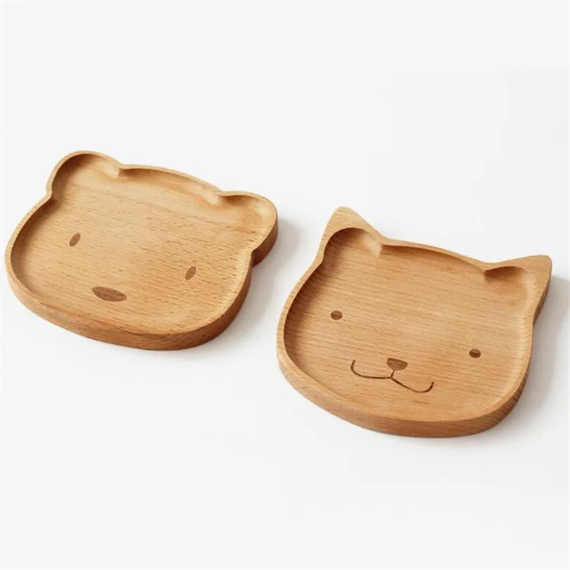 

Baby Feeding Bowl Wooden Infant Food Dishes Plate Kids Feeding Eating Set Animal Toddler BabyTableware Bowl Topper Tray Assiette