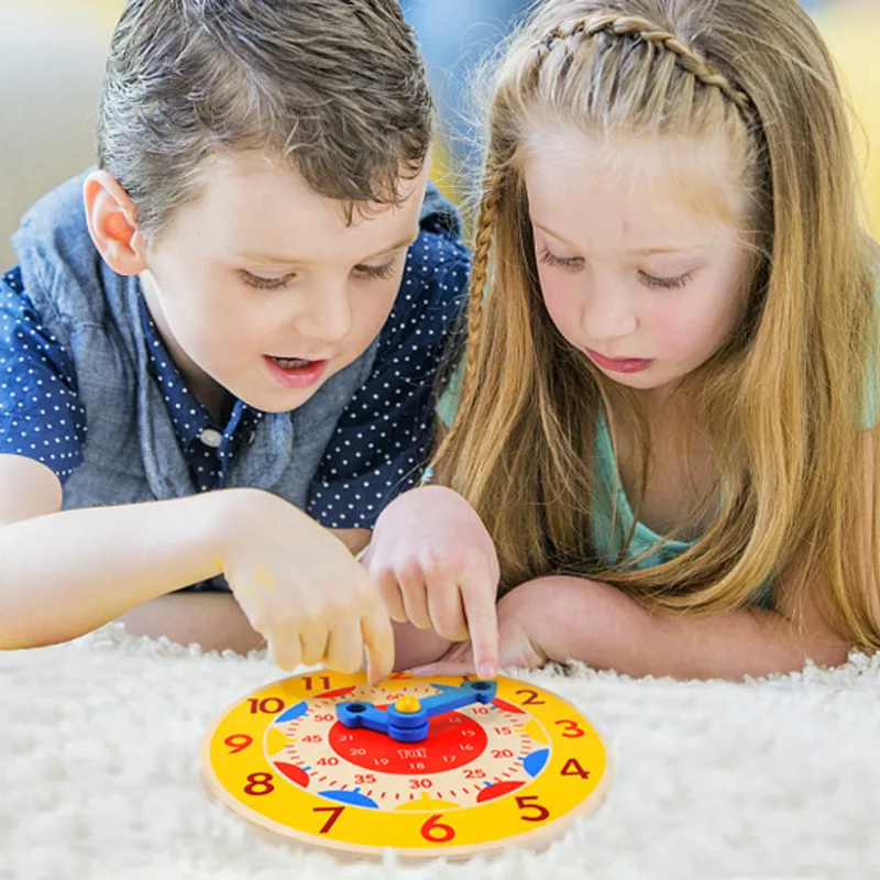 Монтессори Деревянные часы развивающие игрушки для детей часовая минутная