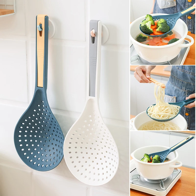 

Draining Spoon High Temperature Resistant Noodle Spoon Hanging Storage Filter Mesh Spoon Household Long-handled Dumpling Cocina