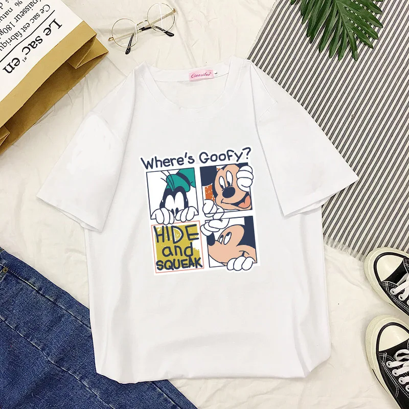 Рубашка Ulzzang Harajuku Kawaii топы с героями мультфильмов женская модная белая
