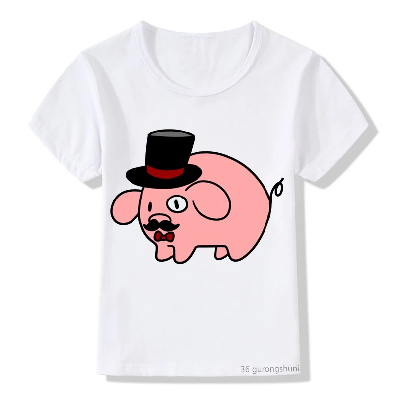 Camiseta Kawaii para ni&ntilde;os y ni&ntilde;as, ropa con estampado de cerdo de fogatas, regalo de cumplea&ntilde;os, de verano-4