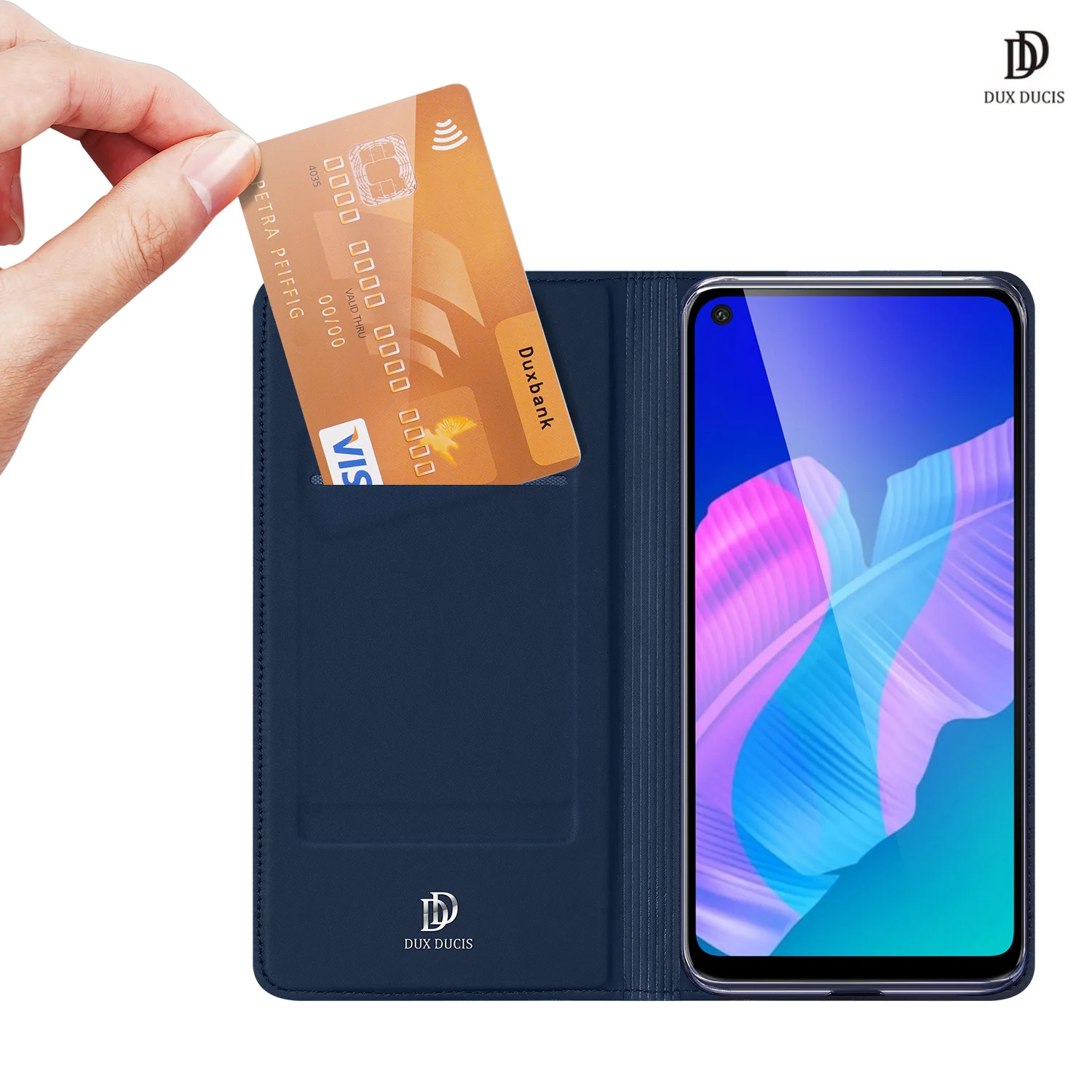 

For HUAWEI P40 Lite e / Y7P DUX DUCIS Skin Pro Series Flip Cover Luxury Leather Wallet Case Full Good Protection Steady Stand