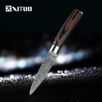 xituo very sharp 3 5 inch fruit knife kitchen knife stainless steel imitate damascus pattern kitchen knife utility chef knife