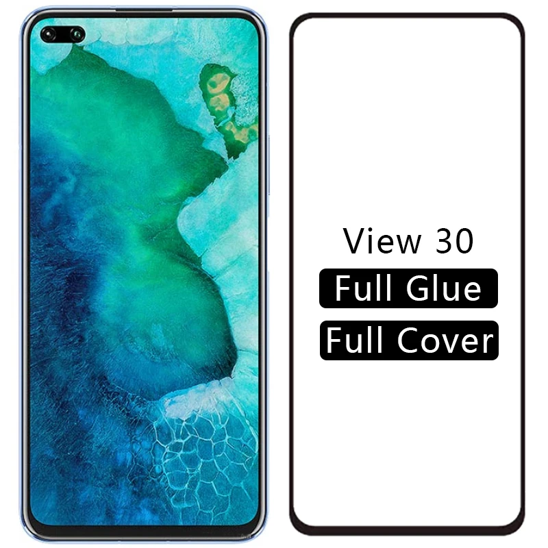 

case on honor v30 pro cover tempered glass screen protector for huawei honer onor view v 30 30v view30 protective phone coque 9h