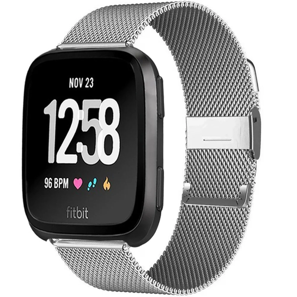 Миланская петля ремешок для Fitbit Versa/Lite/Versa2 Смарт часы замена из нержавеющей стали
